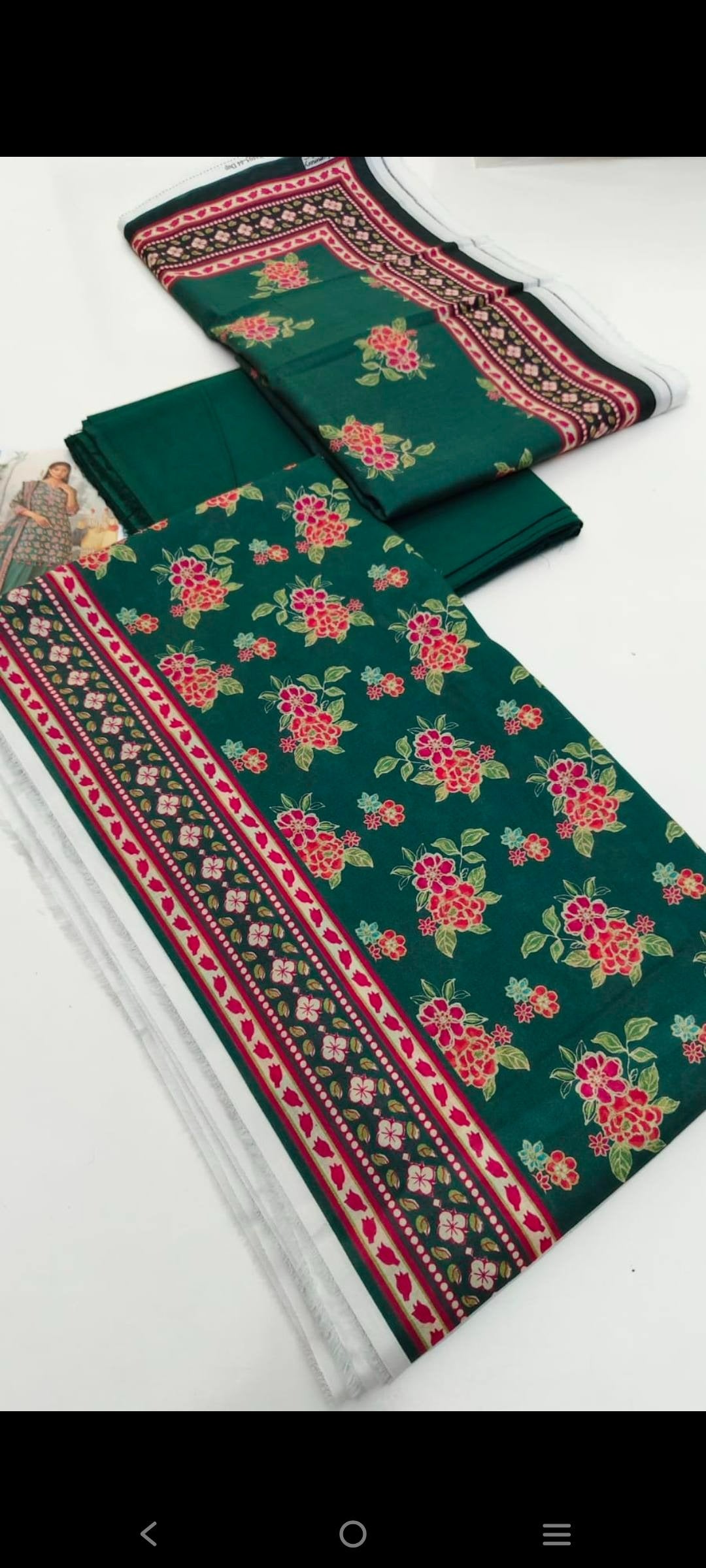 *Mausummery 💯 original 3pc suit* Digital printed lawn shirt Digital printed voil dupata Dyed trouser