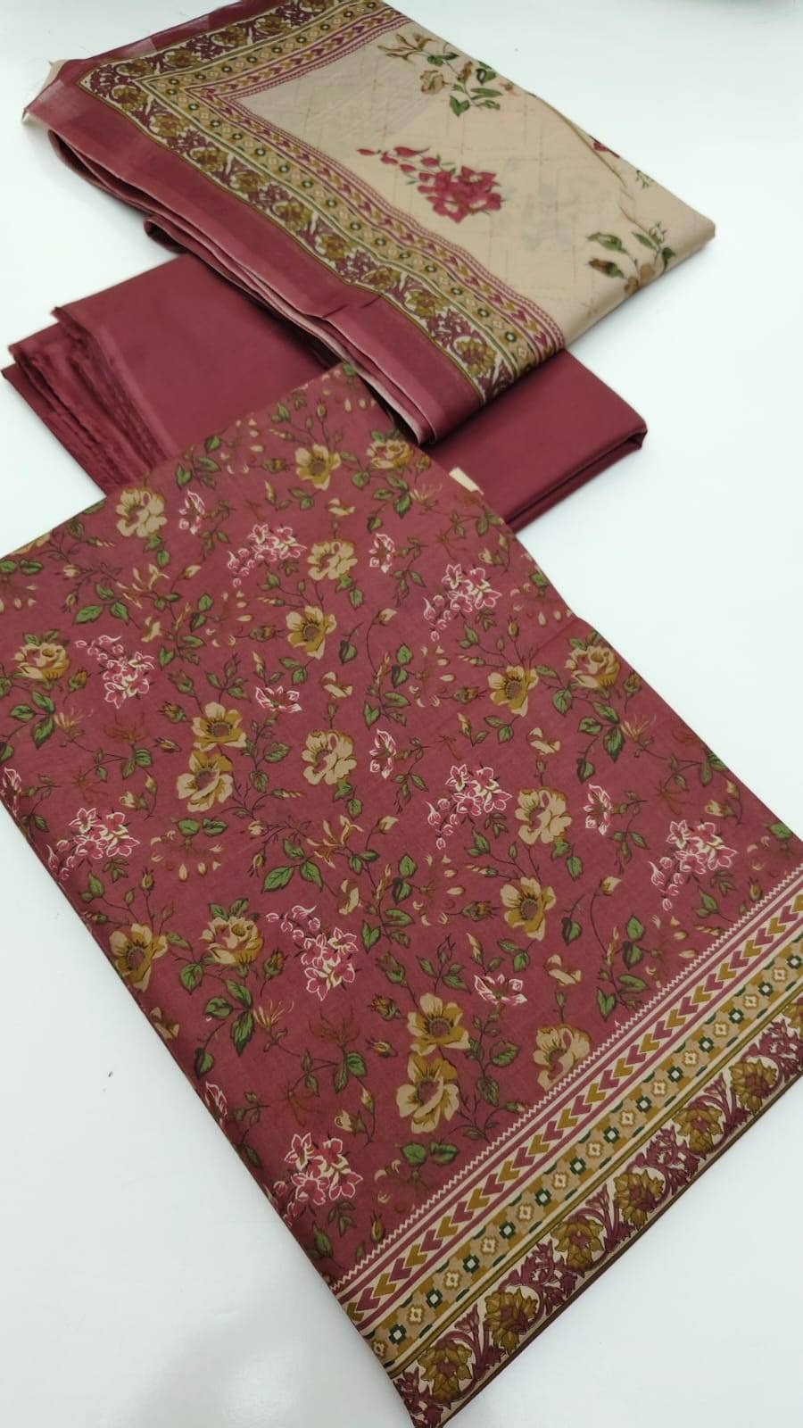 Bin Saeed 💯 original printed lawn 3pc suit* Digital lawn printed shirt Digital printed trouser or plain trouser With lawn duppatta
