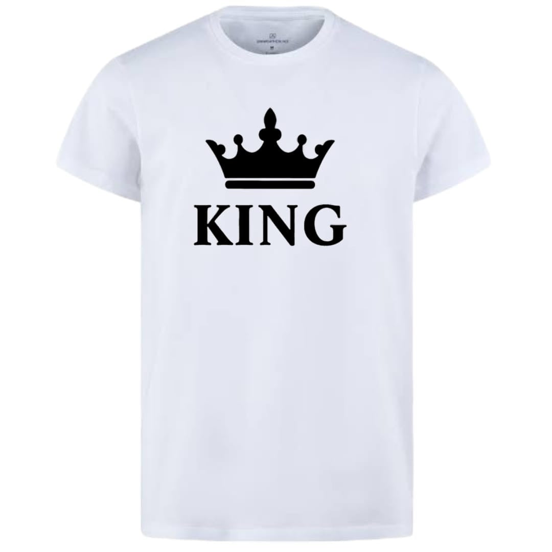 King & Queen Style White T-shirt – King & Queen Design T-shirts – Best Quality T-shirts For Girls | T-shirt For Women – T-shirt For Boy | T-shirt For Men | King T-shirts | Queen Design T-shirt