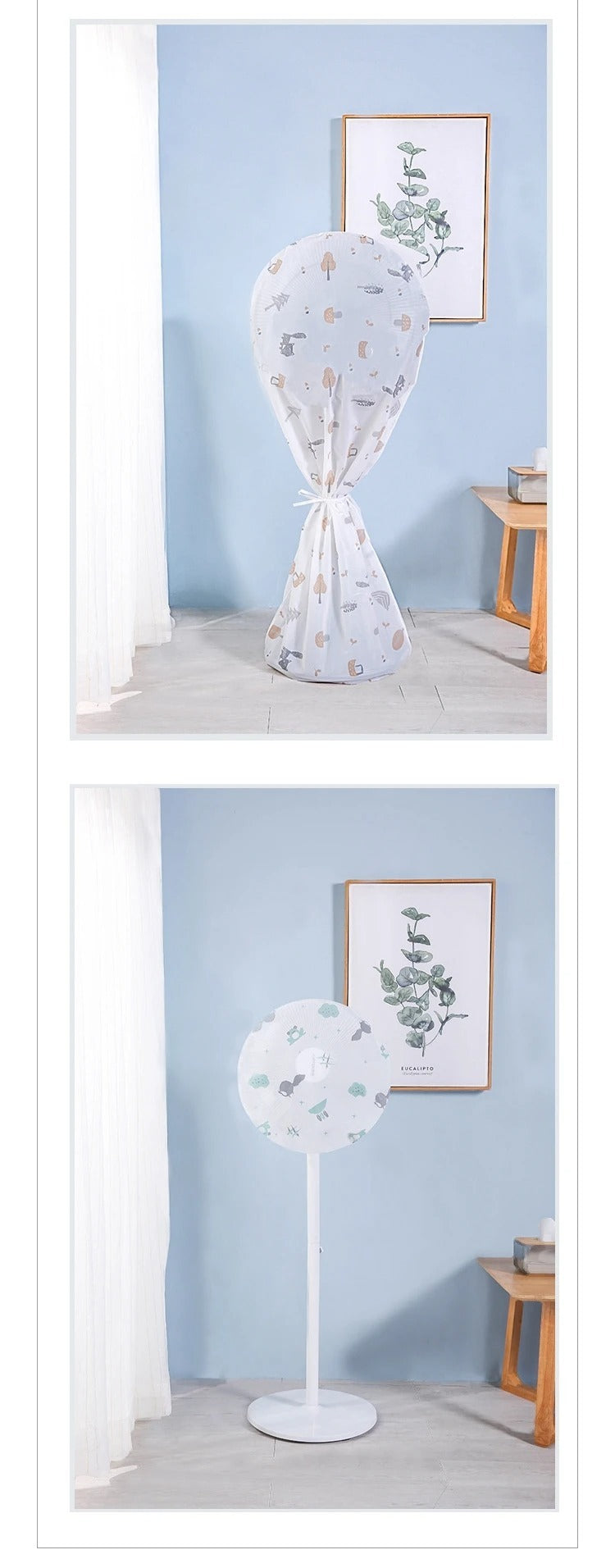 Decorative Fan Cover With Colorful Pattern Design – Dust Protection & Stylish Room Accent