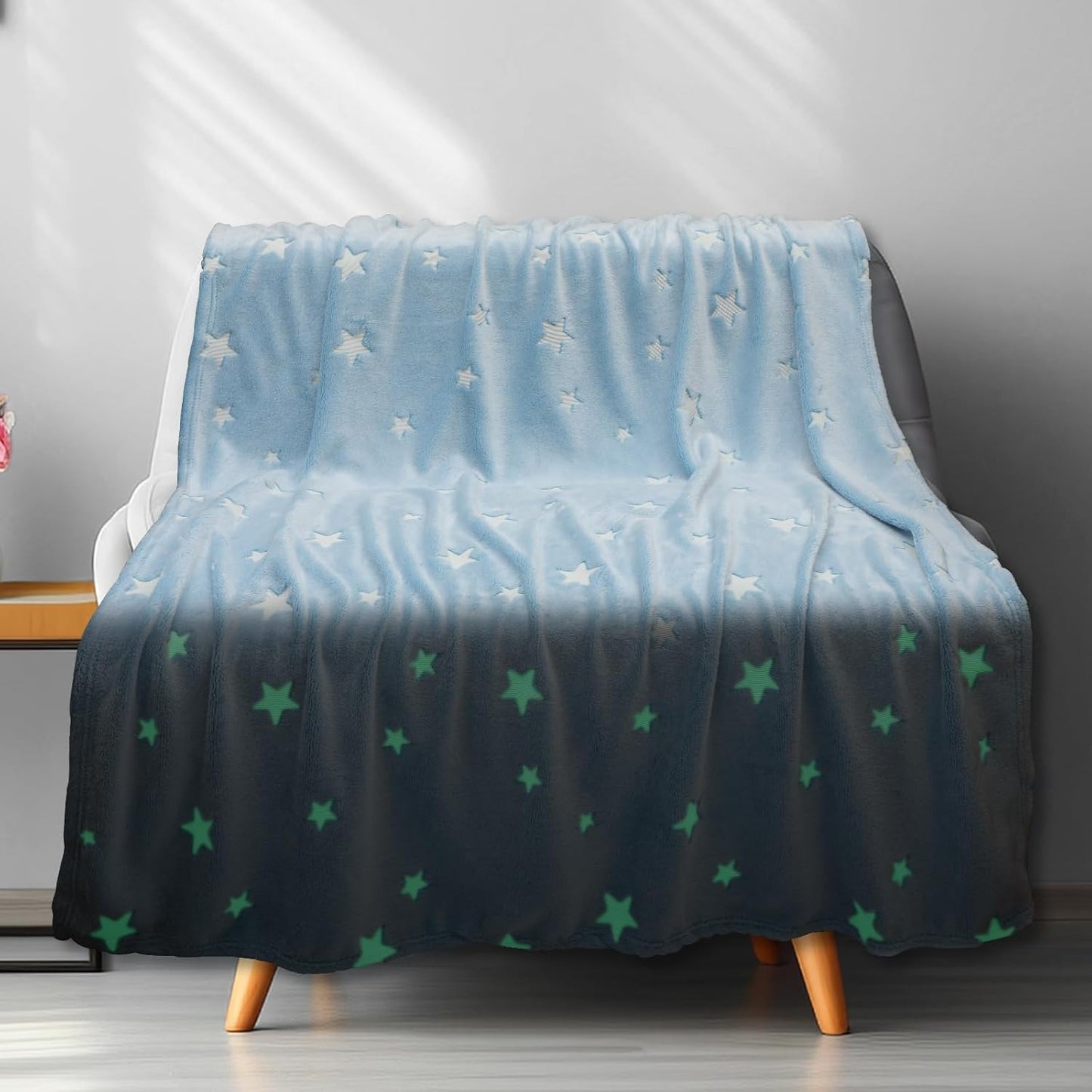 Glow In The Dark Stars Blanket Soft Cozy Blankets For Bed Couch Sofa Camping Travel, (random Design )