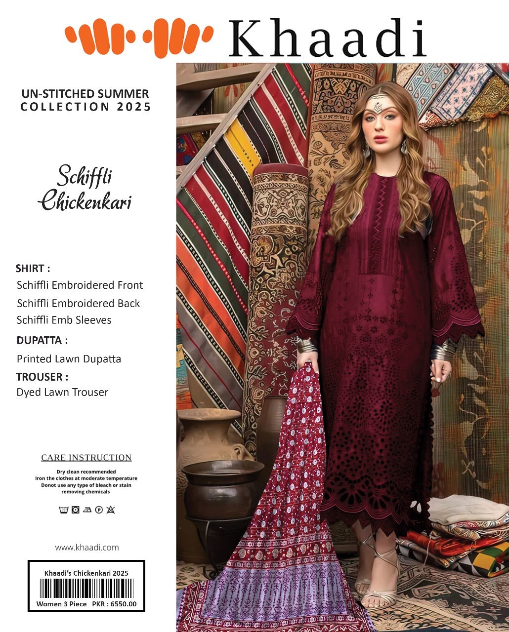 ✨ Khaadi ✨ 3 Piece Khaadi Chicken Kari Unstitched Suit New Collection For Womens