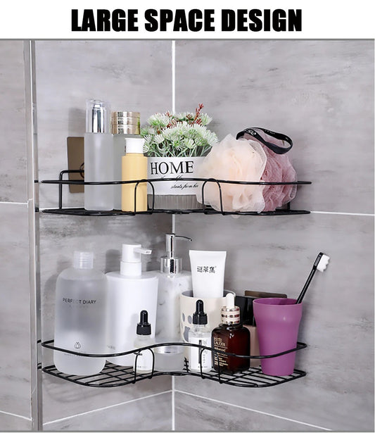 Metal Corner Rack For Bathroom & Kitchen | Bathroom Metal Shelf Organizer | Storage Rack Corner Frame Shampoo Storage Holder | Wall Mount Bathroom Accessories