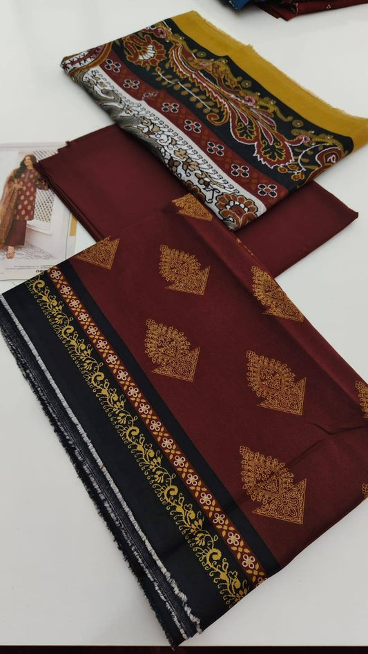 *Nishat 💯 original 3pc lawn suit* Digital printed lawn shirt 3meter Digital printed voil dupata 2.5 meter Plain dyed cambric lawn trouser