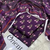 ORIENT 💯 Original *Printed 3pc Collection*     *Fabric Lawn* *Printed Lawn Shirt* *Printed Voil lawn Duppata* *Dyed lawn trouser*