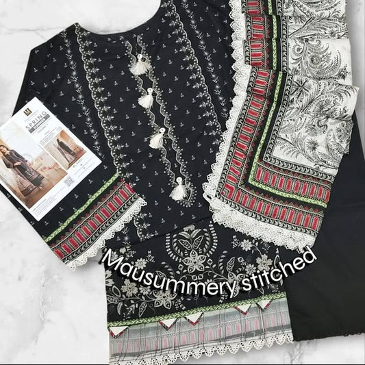 *MAUSUMMERY Printed Lawn 3PC Vol 4* 3Pcs Stitched Lawn Collection  Sizes : Medium, Large,Extra Large